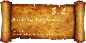 Belász Leontina névjegykártya